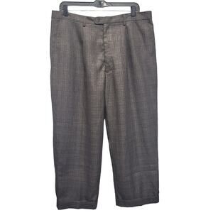 Inserch Mens 42X28 100% Polyester Plaid Flat Front Lined Hemmed Dress Pants